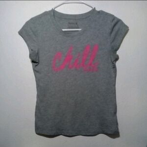 Hurley Kids Gray T-Shirt with Pink Chill Design